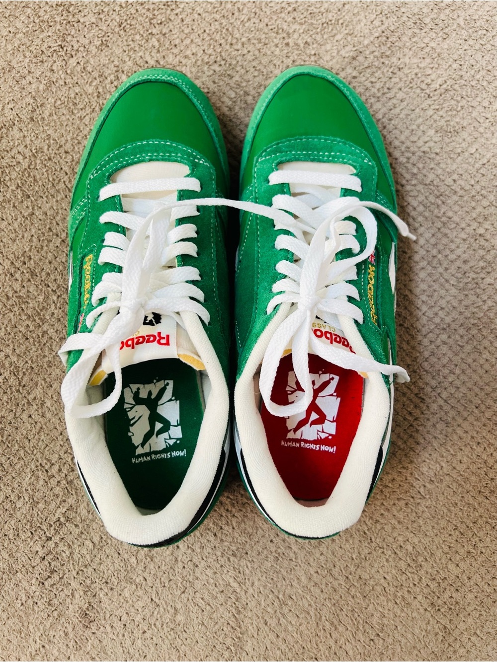 Reebok Human Rights Women’s Size 9 Green Suede Classic Court Low Top Sneakers - Picture 9 of 11